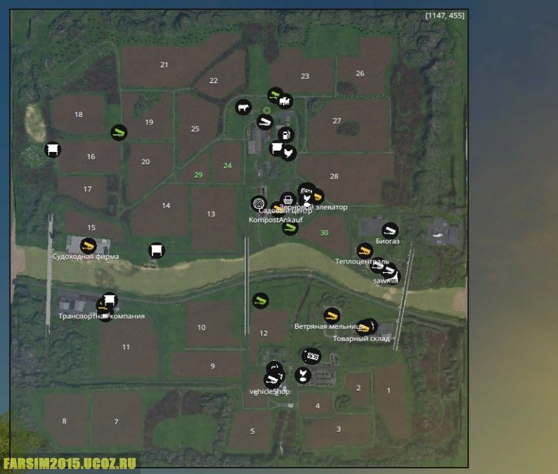 Карта Riverside v1.1 для Farming Simulator 2015