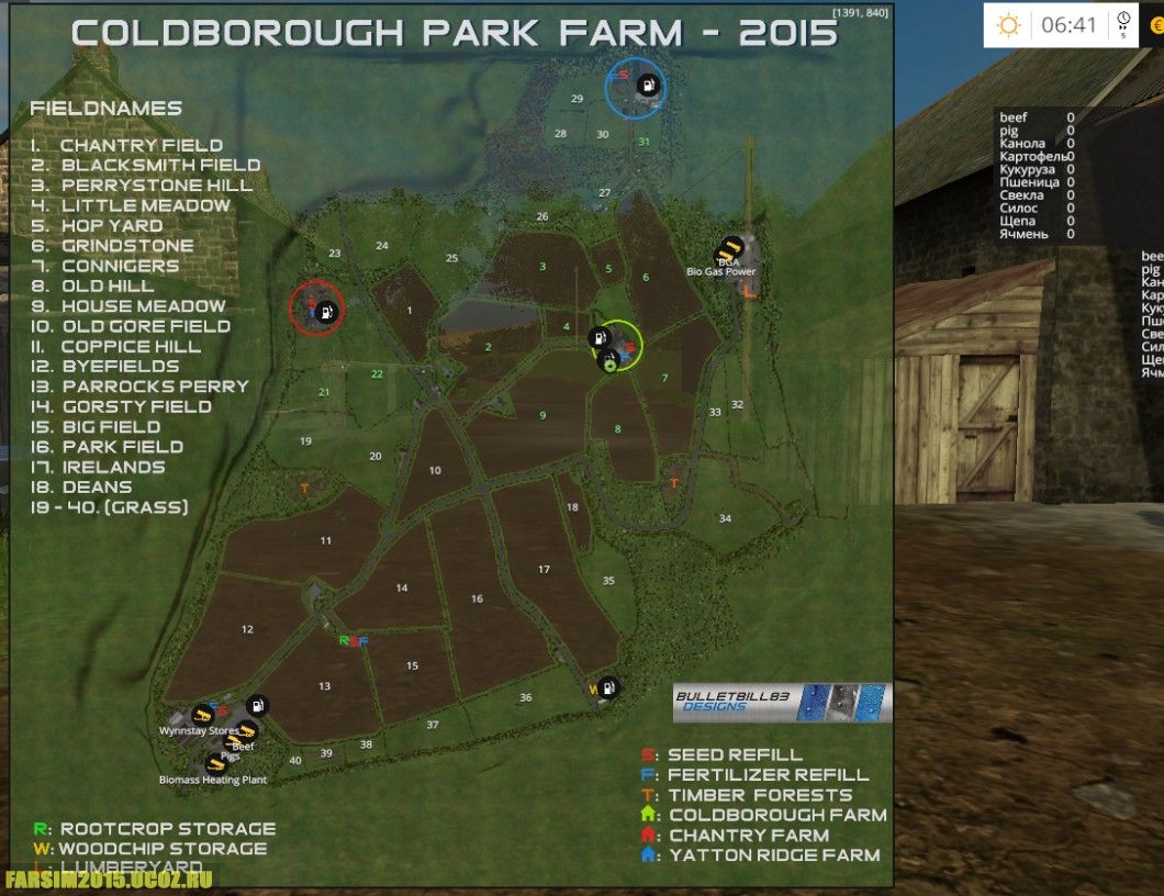 Карта Coldborough Park Farm 2015 v 1.1.0 для Farming Simulator 2015 скачать  бесплатно